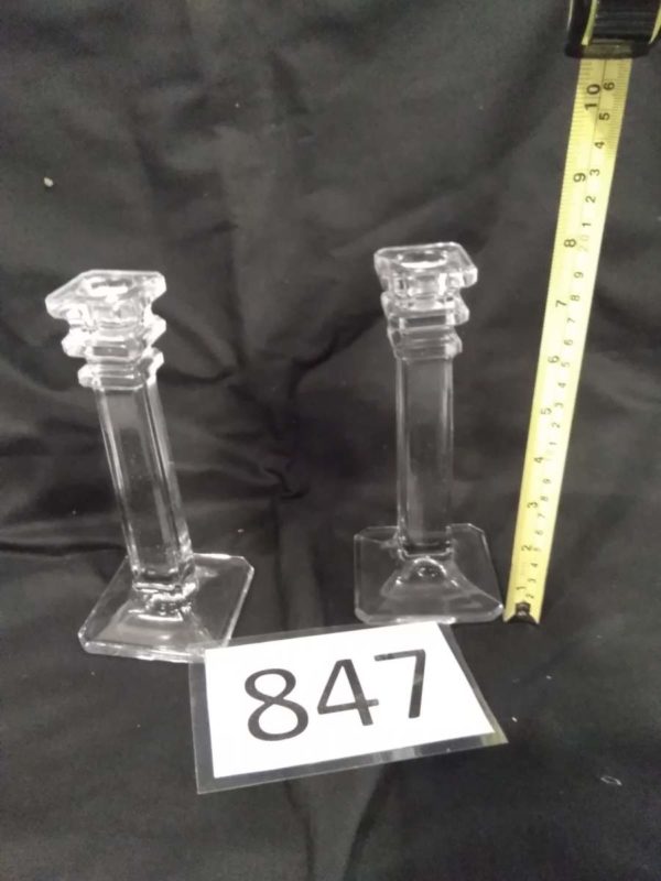 lot 847 pair of decorative candles sticks aprox 7″ - Image 3