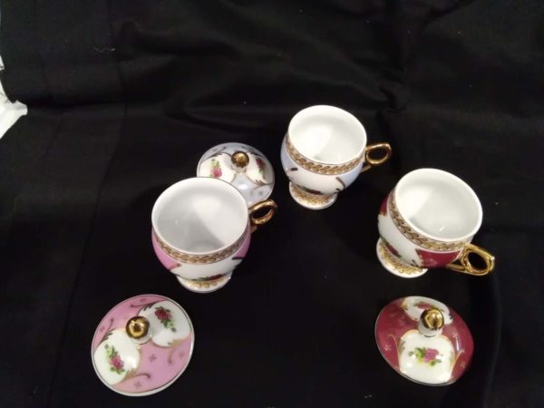 lot 848 3 ceramic Limoge lidded cups - Image 4