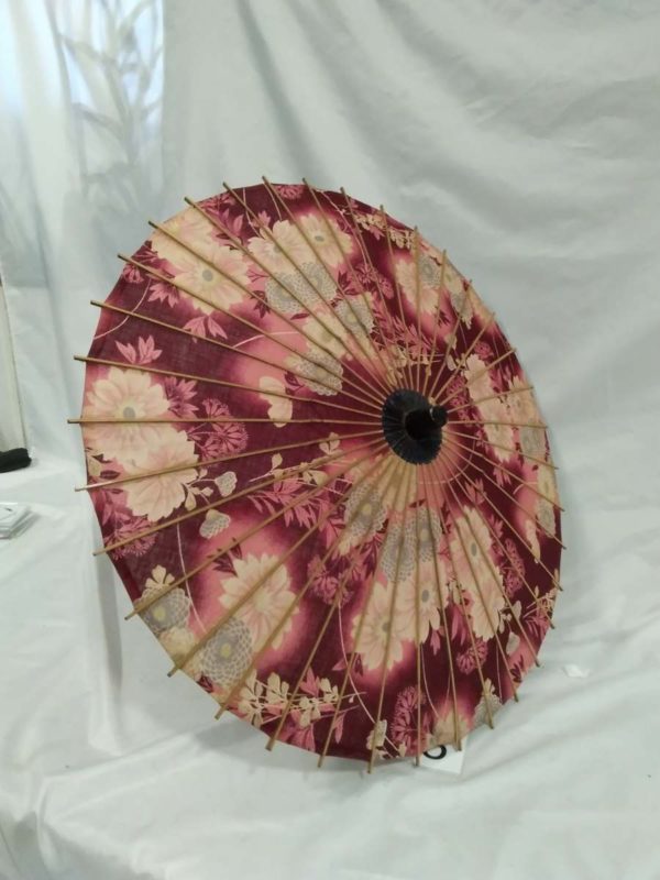 lot 856 oriental wooden & material parasol - Image 5