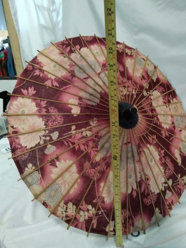 lot 856 oriental wooden & material parasol - Image 4