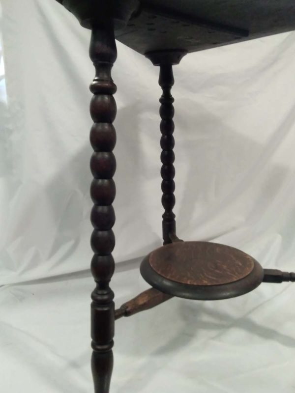 lot 887 carved Triangular table - Image 2