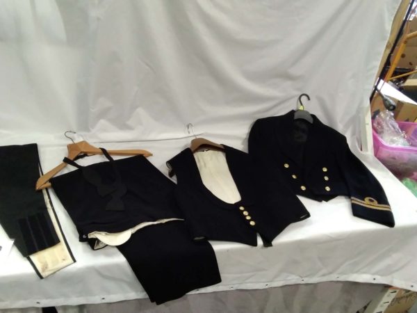 lot 892 Naval dress suit, jacket, waistcoat, trousers, Dicky bow, cummerbund