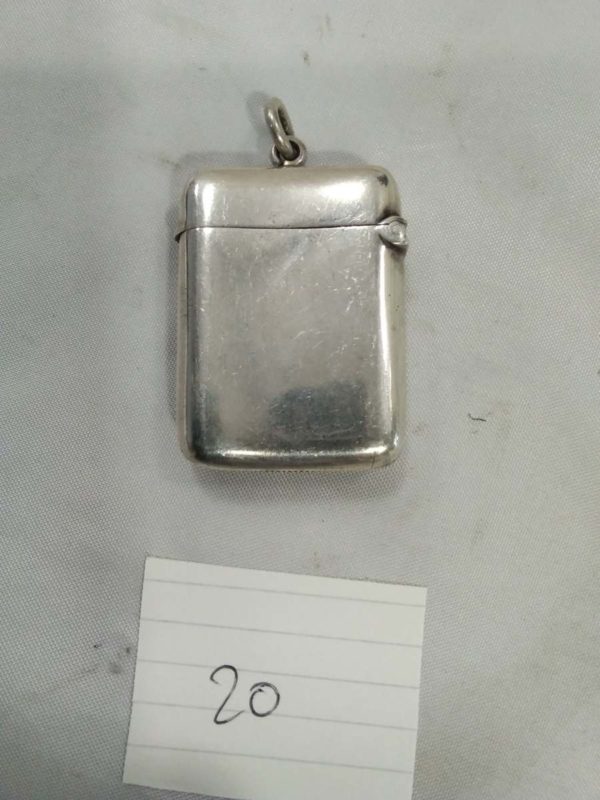 lot 020 antique sterling silver vesta case / match safe - Image 4