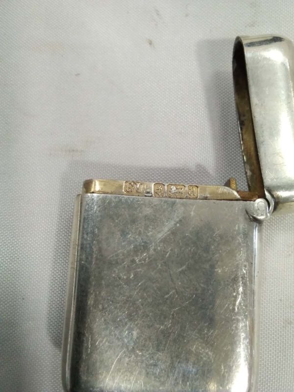 lot 020 antique sterling silver vesta case / match safe - Image 3