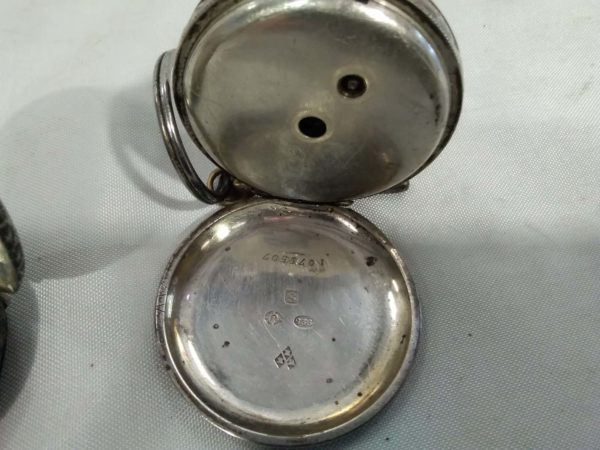 lot 032 2 silver pocket watches marked 0.935 continental & keys - Image 2