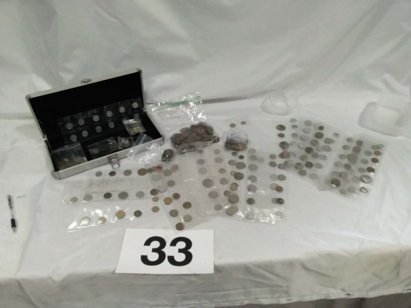 lot 033 small carry case with coin collection