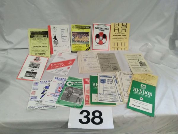 lot 038 40+ non-league football programmes over half 1960’s some friendly matches