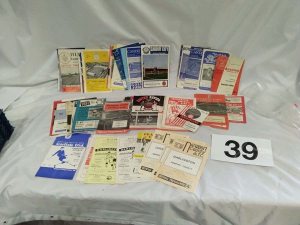 lot 039 60+ football programmes from the 1960’s wide range of clubs inc welsh interest