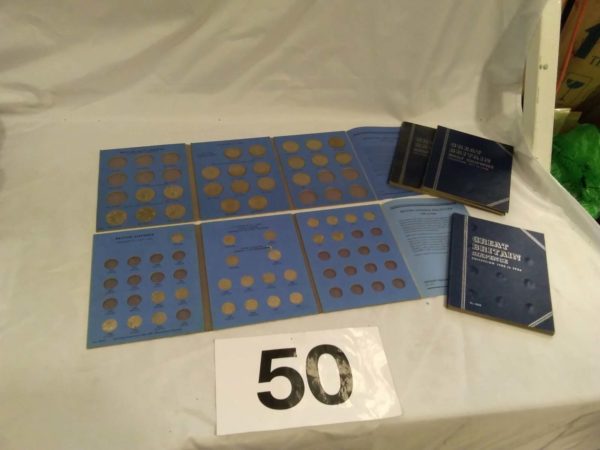 lot 050 Partial coin sets half crowns, sixpences & empty sets