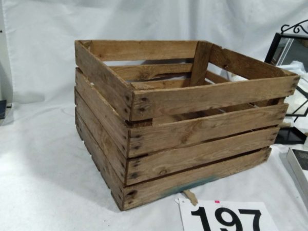 lot 197 vintage wooden crate, 2x new retro john lewis picture frames & black angle mirror - Image 2