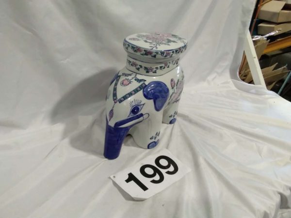 lot 199 ornamental ceramic elephant 13″ x 14″ - Image 2