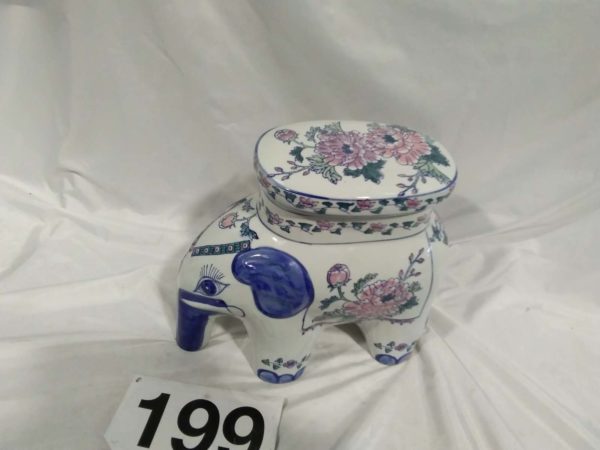 lot 199 ornamental ceramic elephant 13″ x 14″ - Image 3