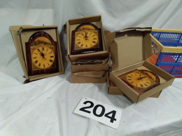 lot 204 wooden lacqured clocks