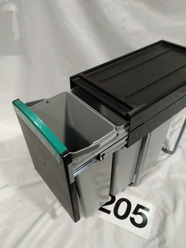 lot 205 un-used  kitchen cabinet /  camper/ caravan pull out recycling sectioned bin - Image 3