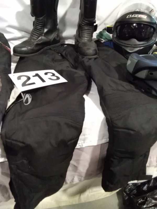 lot 213 motorbike helmet & clothing, boots size 10 - Image 10