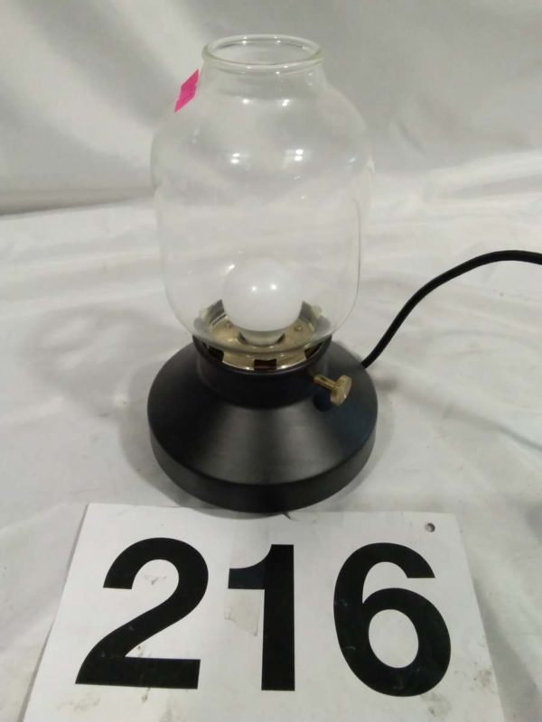 lot 216 desk lamp clear glass shade - Image 3