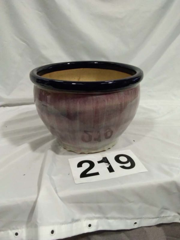 lot 219 large glazed planter diameter 15″ height 10.5″