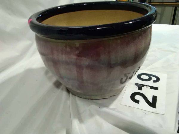 lot 219 large glazed planter diameter 15″ height 10.5″ - Image 2