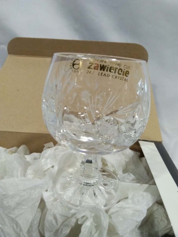 lot 223 set of 6 24% lead crystal brandy glasses - Image 3