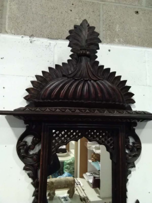 lot 236 Indian carved wall mirror - Image 5