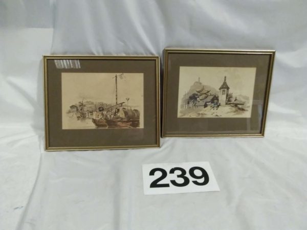 lot 239 pair of old chinese prints