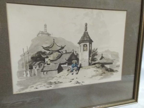 lot 239 pair of old chinese prints - Image 2