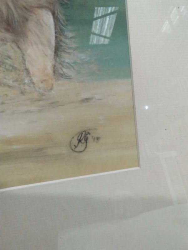 lot 242 water colour dog on beach - Image 4