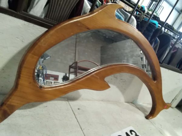 lot 243 wooden dolphin framed mirror - Image 2