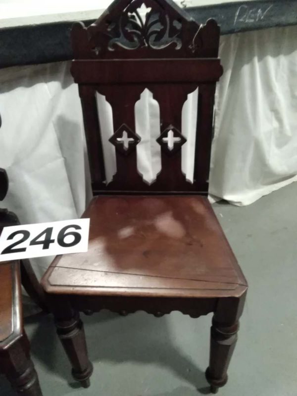 lot 246 Eclesiatical wooden chairs - Image 4