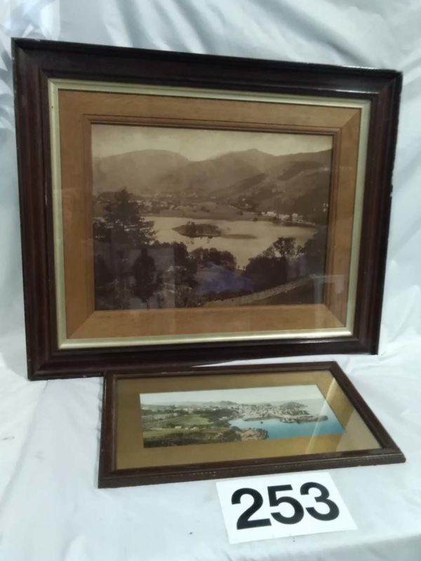 lot 253 large vintage framed photo of Grasmere & colour photo of Ilfracombe