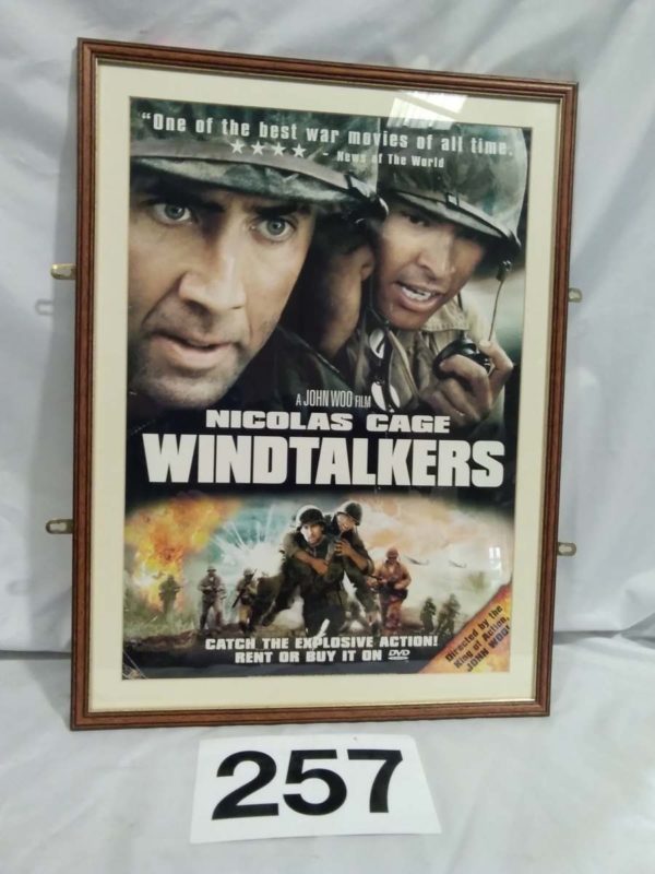 lot 257 original framed film poster ‘Windtalkers’ 26″ x 20″