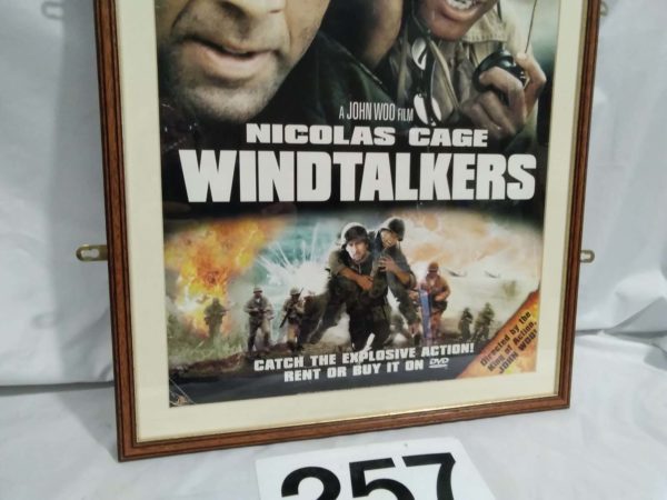 lot 257 original framed film poster ‘Windtalkers’ 26″ x 20″ - Image 3