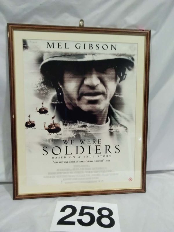 lot 258 original framed film poster ‘We Sere Soldiers’ 24″ x 20″