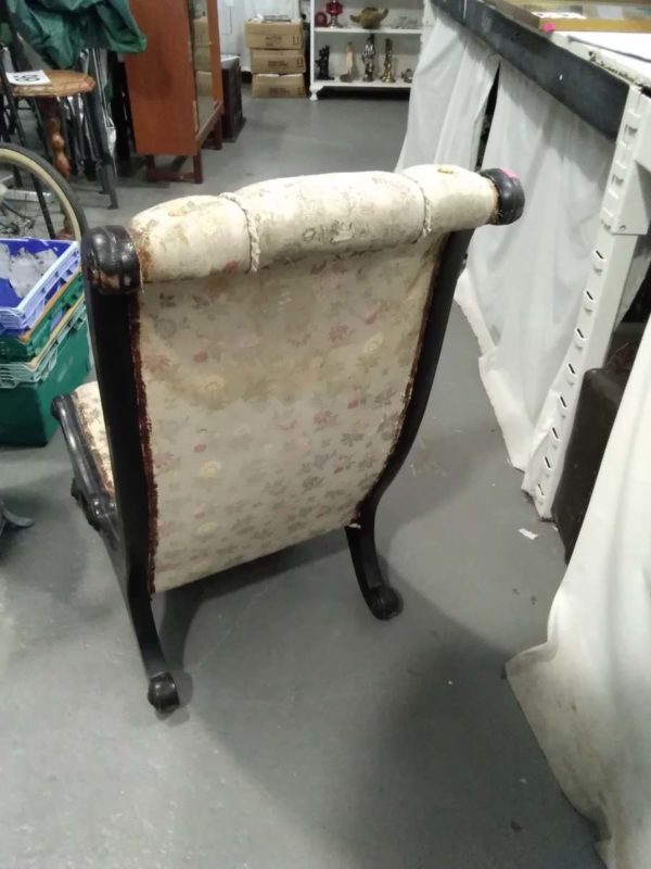 lot 261 antique slipper chair - Image 4