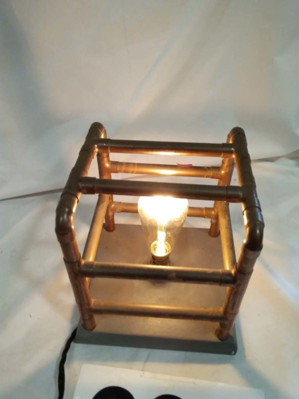 lot 266 Copper pipework table lamp - Image 7