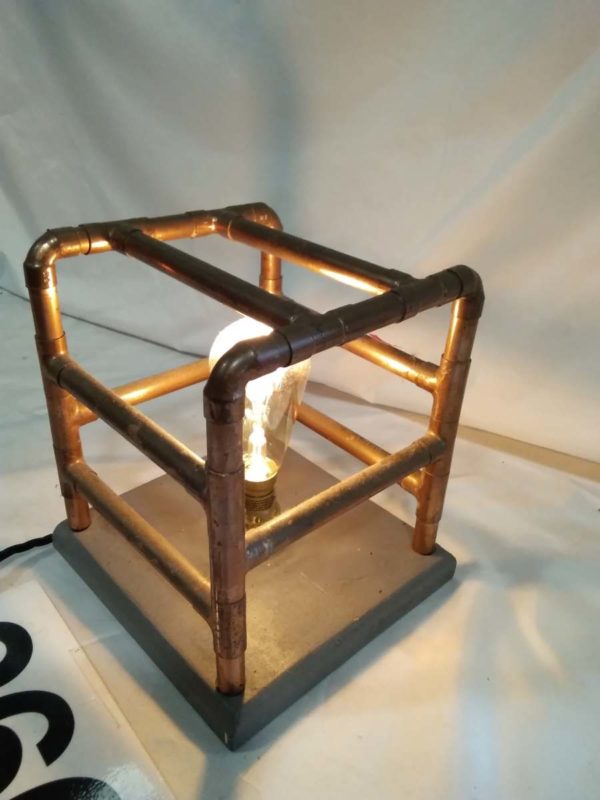 lot 266 Copper pipework table lamp - Image 6