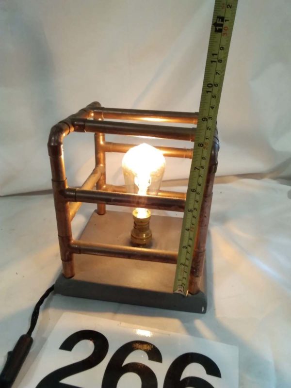 lot 266 Copper pipework table lamp - Image 5