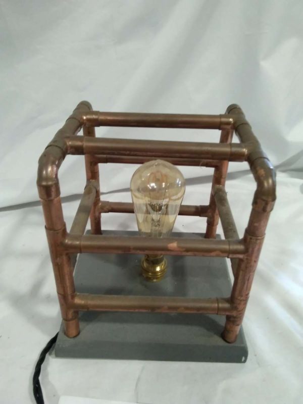 lot 266 Copper pipework table lamp - Image 4