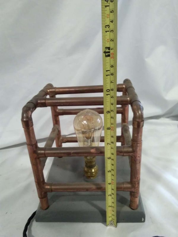 lot 266 Copper pipework table lamp - Image 3