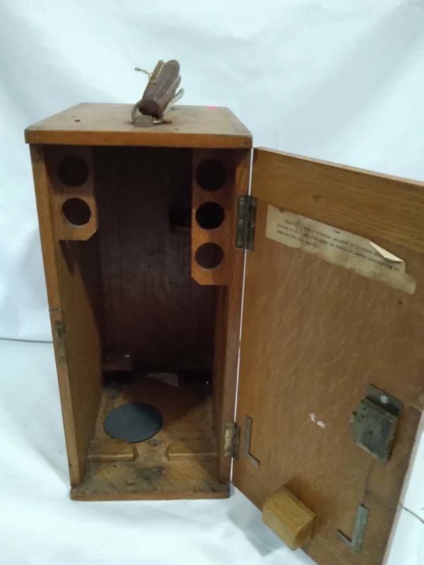 lot 268 antique microscope in box with key - Image 4