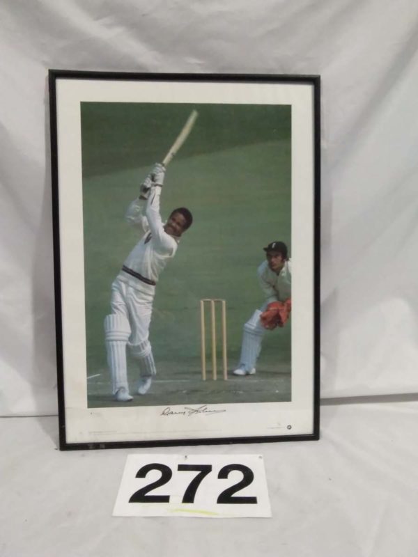 lot 272 Sir Garfiled Sobers (Cricketier) framed picture limited editon 7/500 size: 24″ x 17″