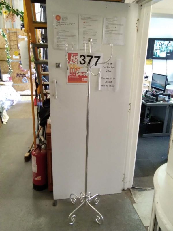 lot 377 chrome effect  hat / coat stand