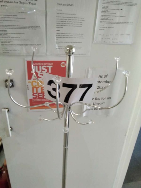 lot 377 chrome effect  hat / coat stand - Image 2