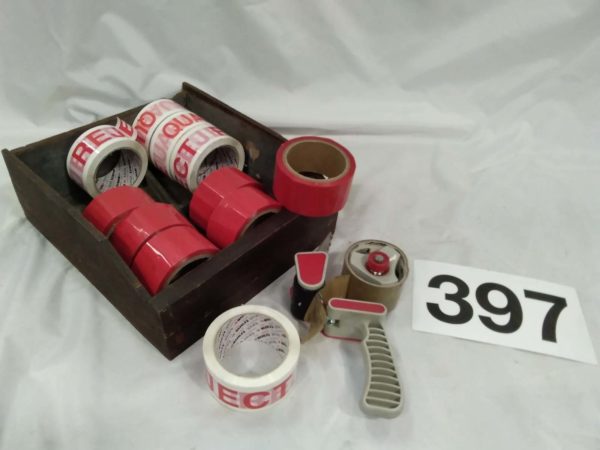 lot 397 reject, quarantine, red tape & tape dispensor