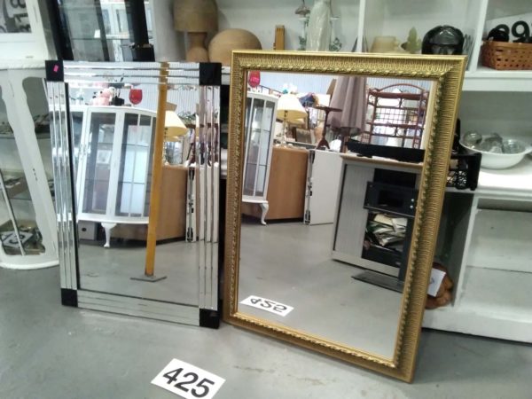 lot 425 2 large wall mirrors