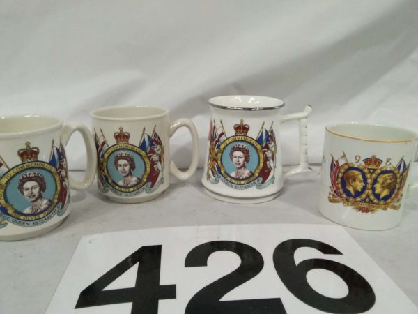 lot 426 4 x commemorative mugs - Image 2