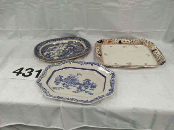 lot 431 3 x vintage serving platters