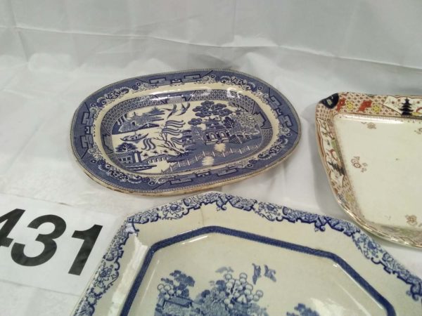 lot 431 3 x vintage serving platters - Image 5