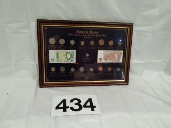 lot 434 framed ancient to modern coin & bank note collection