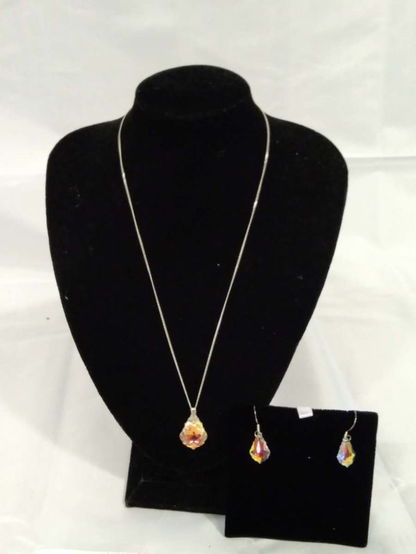 lot 455 cased sterling silver crystal necklace & earring set - Image 4